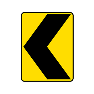 alabama-warns of sharp turn or curve in direction of arrow