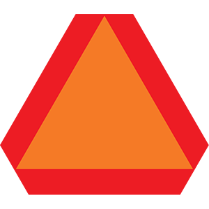 An Orange And Red Triangular Sign On A Vehicle Always Means