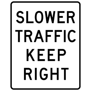 california-slower traffic keep right