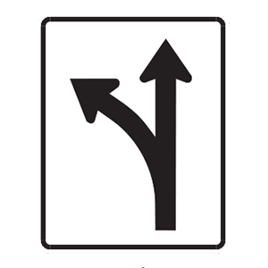 indiana-turn left or go through