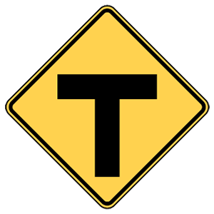 maryland-t intersection ahead